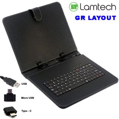 LAMTECH BLACK UNIVERSAL 10.1′-10.4′ TABLET CASE WITH GR KEYBOARD & 3 USB TIPS