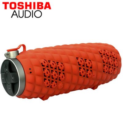 TOSHIBA AUDIO PORTABLE BLUETOOTH WATERPROOF SPEAKER RED
