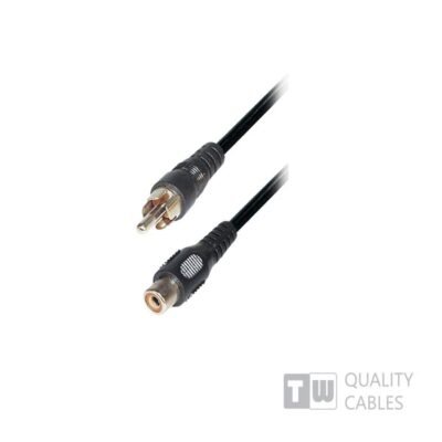 5M M/F  1RCA Plug To 1RCA Jack Nickel