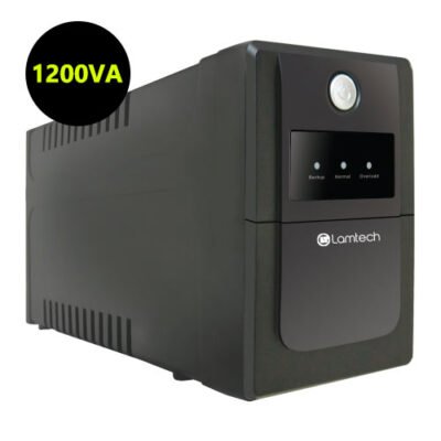 LAMTECH UPS WITH AVR 1200V ,CPU 2x12V7AH,PLASTIC,USB,4 SCHUKO SOCKET