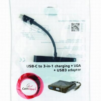 GEMBIRD ΜΕΤΑΤΡΟΠΕΑΣ TYPE C 3 ΣΕ 1, VGA + USB3 + TYPE-C
