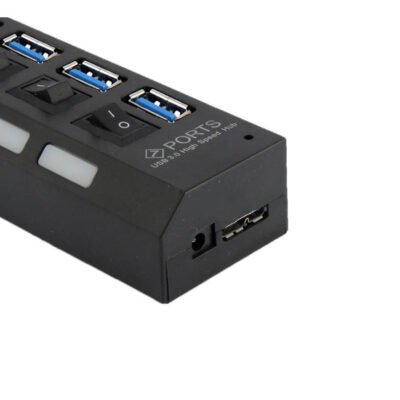 USB 3.0 HUB 7-Port Hi-Speed w/Switches & Blue LED Desing KO283
