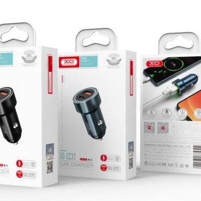 XO CC32 ΦΟΡΤΙΣΤΗΣ ΑΥΤΟΚΙΝΗΤΟΥ PD+QC3.0 20W USB/PD, 2 ΘΥΡΕΣ, ΜΑΥΡΟ