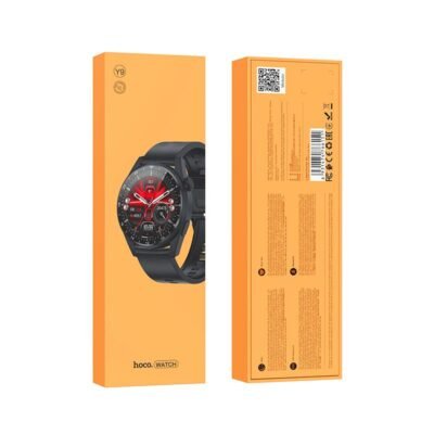 HOCO Y9 SMART WATCH, ΣΤΡΟΓΓΥΛΟ, CALL FUNCTION, ΜΑΥΡΟ
