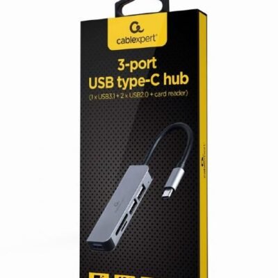 GEMBIRD USB3 HUB, 1USB 3.0, 2XUSB 2.0, CARD READER