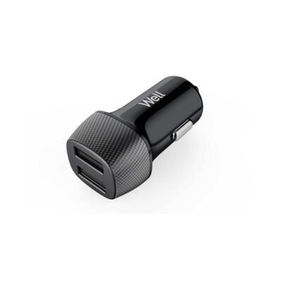 Universal 2xUSB Car Charger 5V/2.4A Μαύρος Well PSUP-USB-C22401BK-WL