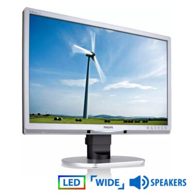 Used Monitor 220B4x LED/Philips/22″/1680×1050/Wide/Silver/Black/w/Speakers/D-SUB & DVI-D & USB Hub