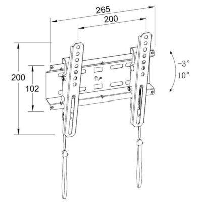 Βάση TV Well 13″- 43″ Ρυθμιζόμενη με κορδόνι TVS-LCD-TLS43-WL