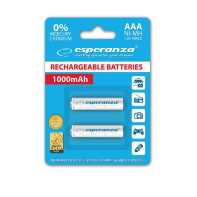 Μπαταρία 1000mA  HR03 AAA 2τεμ Επαναφορτιζόμενη  EZA101W άσπρη