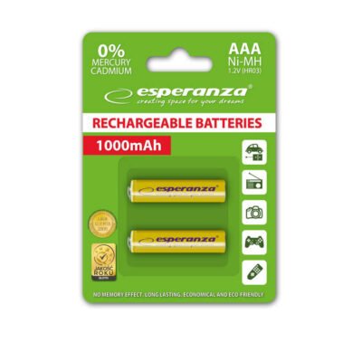 Μπαταρία 1000mA  HR03 AAA 2τεμ Επαναφορτιζόμενη  EZA1