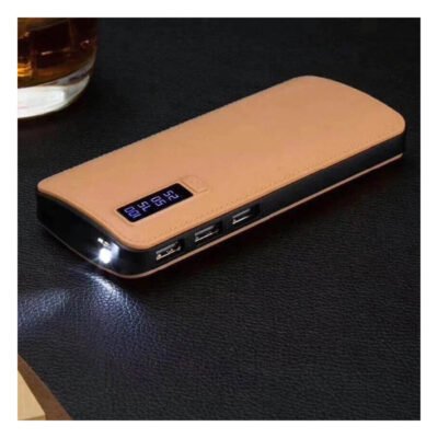Φορητός Φορτιστής 20000mA w/LED 3xUSB Λευκό (Δερμάτινη Κάλυψη) Power Bank LXPB20B