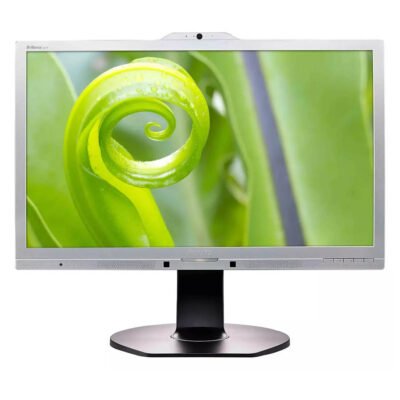 Used Monitor 241P6Q LED/Philips/24”FHD/w/Camera/w/Speakers/1920×1080/Wide/Silver/Black/D-SUB & DVI-D