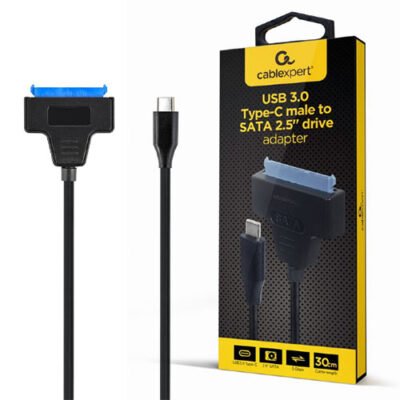 CABLEXPERT USB3.0 TYPE-C MALE TO SATA 2.5′ DRIVE ADAPTER RETAIL PACK