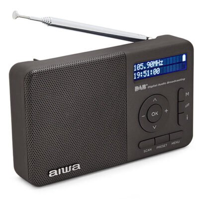 AIWA RADIO DAB+ FM-RDS WITH SPEAKER AND EARPHONES BLACK
