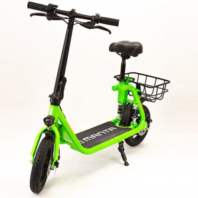 MANTA E-SCOOTER 12′ WITH SEAT, BASKET AND SHOCK ABSORBER ON THE REAR AXLE REFURBISHED