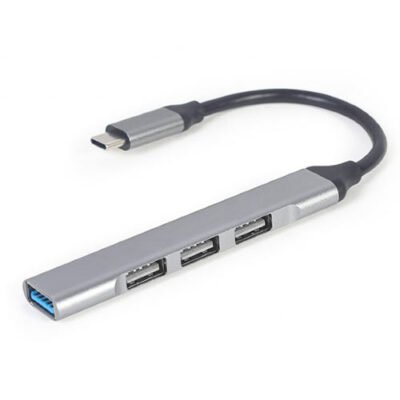 GEMBIRD USB TYPE-C 4-PORT USB HUB (USB3X1 – USB2X3 PORTS) SILVER